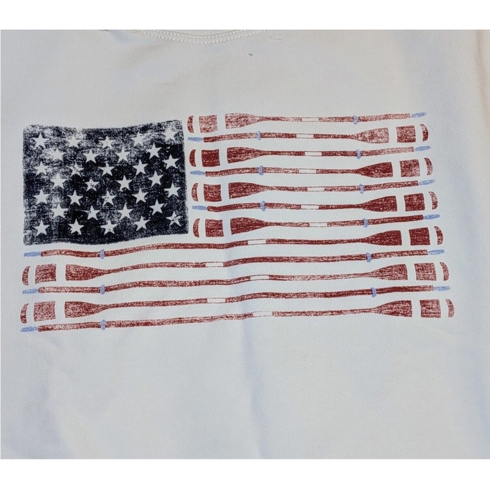 J. Crew Cream Sweatshirt with American Flag Design - Picture 4 of 5